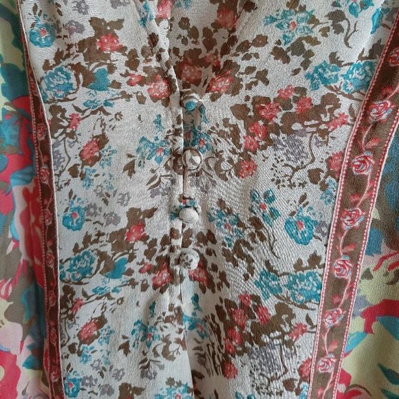 Multi color floral silk blouse by Joie size M - Picture 5 of 8